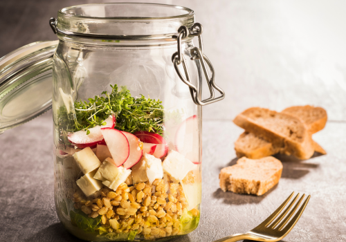 Dinkelsalat mit Kresse to go