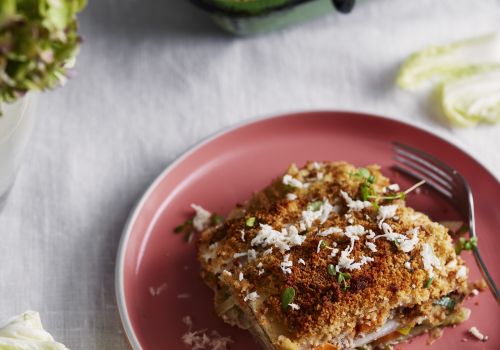 Chinakohllasagne mit Krenkruste
