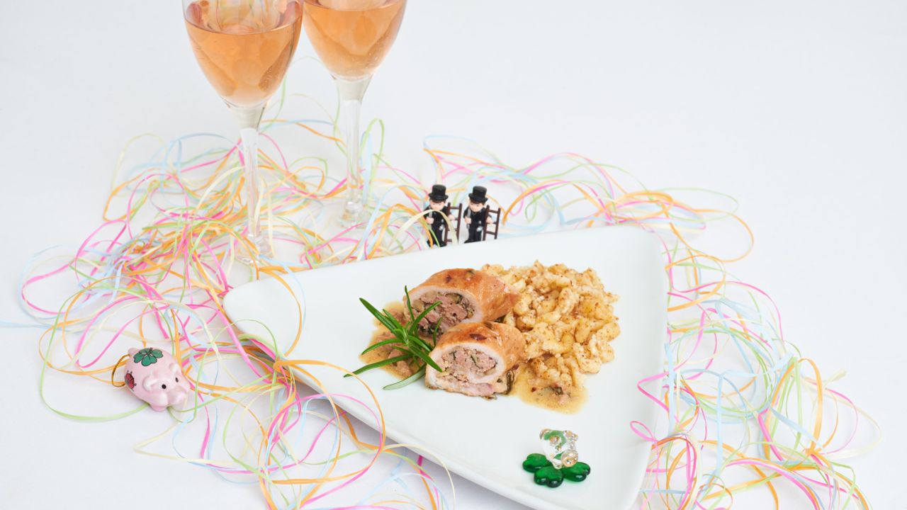 Festtagsroulade mit Haselnussspätzle