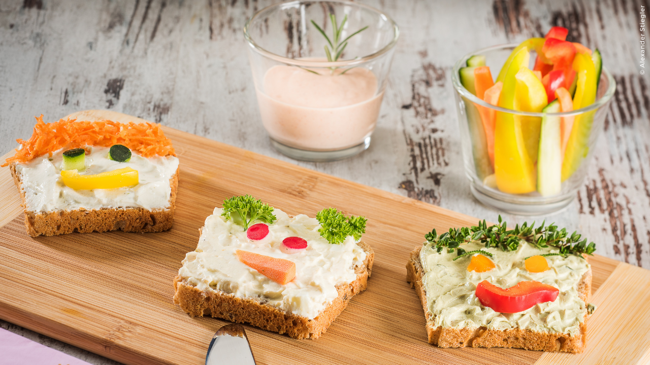 Kunterbunte Brotgesichter