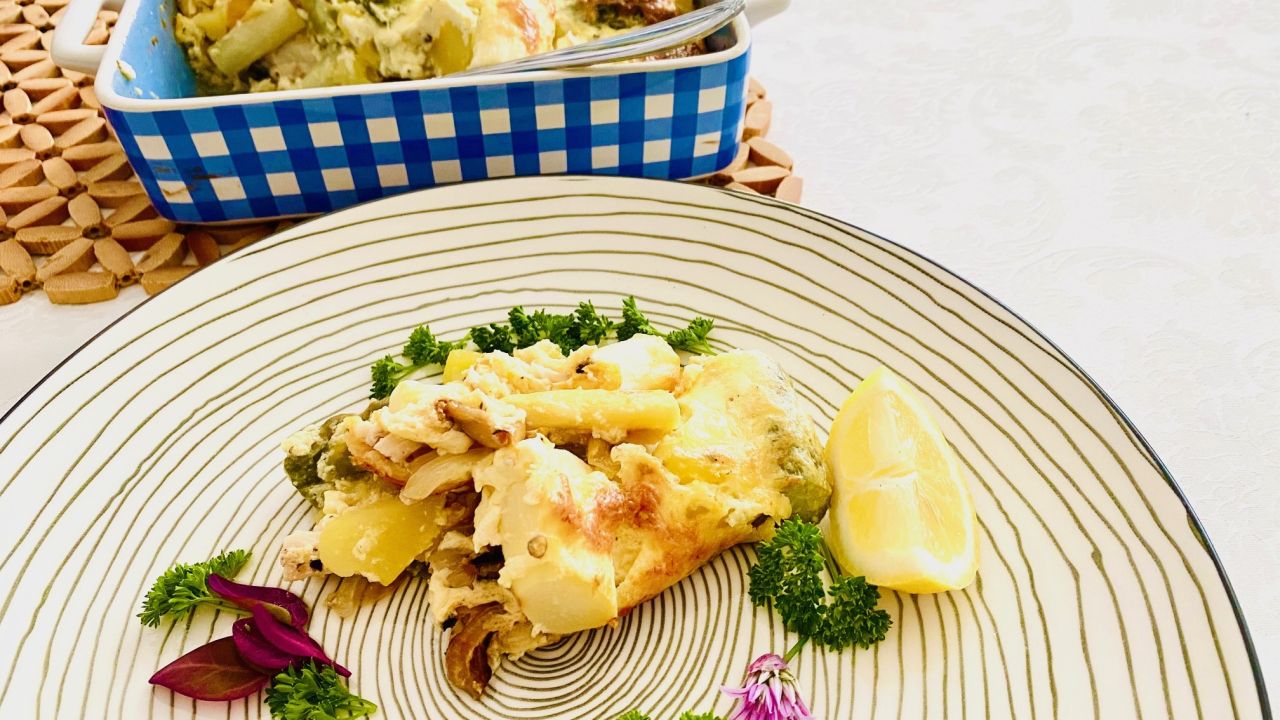 Spargel-Forellen-Gratin